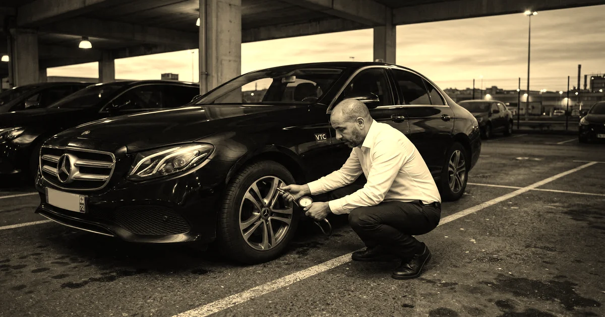 Assurance VTC obligations 2026 — chauffeur professionnel vérifiant son véhicule avant prise en charge