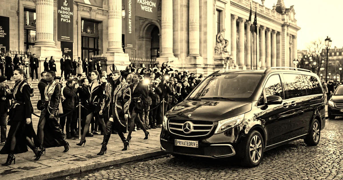 Mercedes V-Class devant le Grand Palais pendant la Fashion Week parisienne